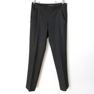 Theory Black Wool Blend Tapered Leg Pants